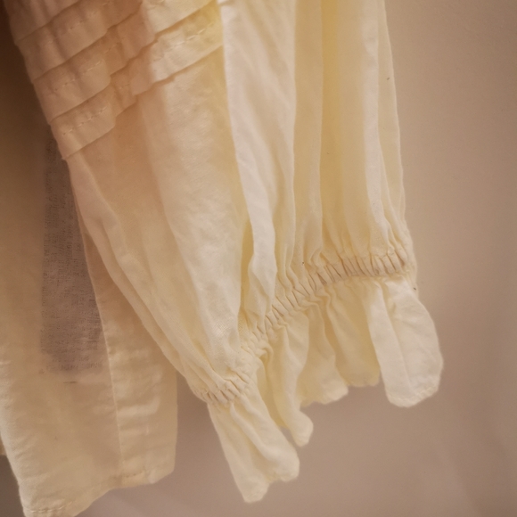 Zara Ruffled Lace Insert Blouse (white) New - Picture 6 of 8